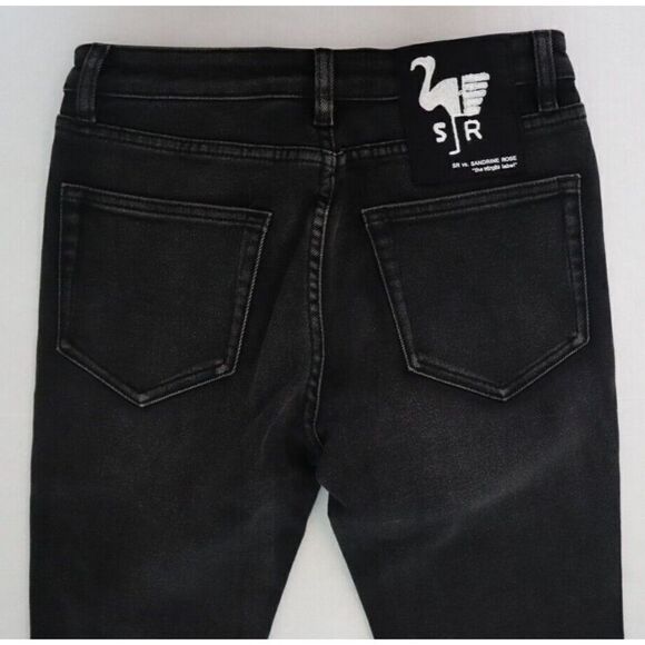 Free People x Sandrine Rose R1018-D104 Women Sz 26 Black Skinny Denim Jeans $175 - Picture 4 of 9